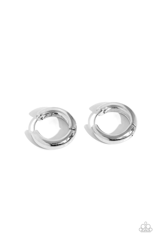 Simply Sinuous - Silver Hoops - Hinge - Paparazzi - Dare2bdazzlin N Jewelry