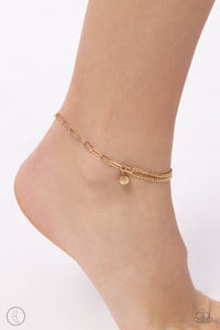 Solo Sojourn - Gold Anklet - Paparazzi - Dare2bdazzlin N Jewelry