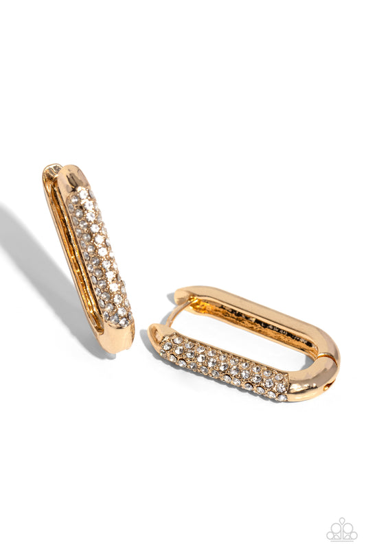 Generating Glitter - Gold Hoops - Hinge Earring - Paparazzi - Dare2bdazzlin N Jewelry