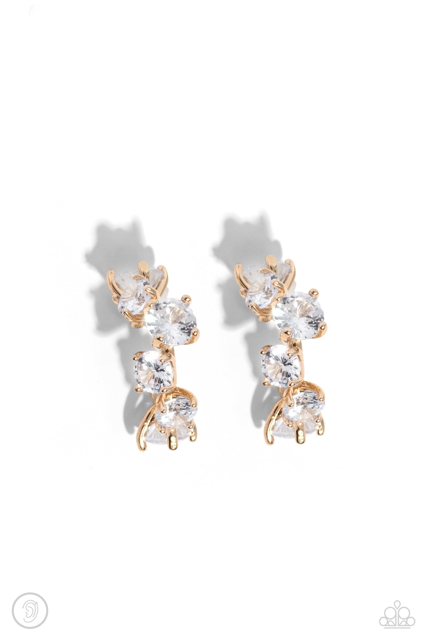 Breathtaking Blend Gold Earring Cuff - Paparazzi - Dare2bdazzlin N Jewelry
