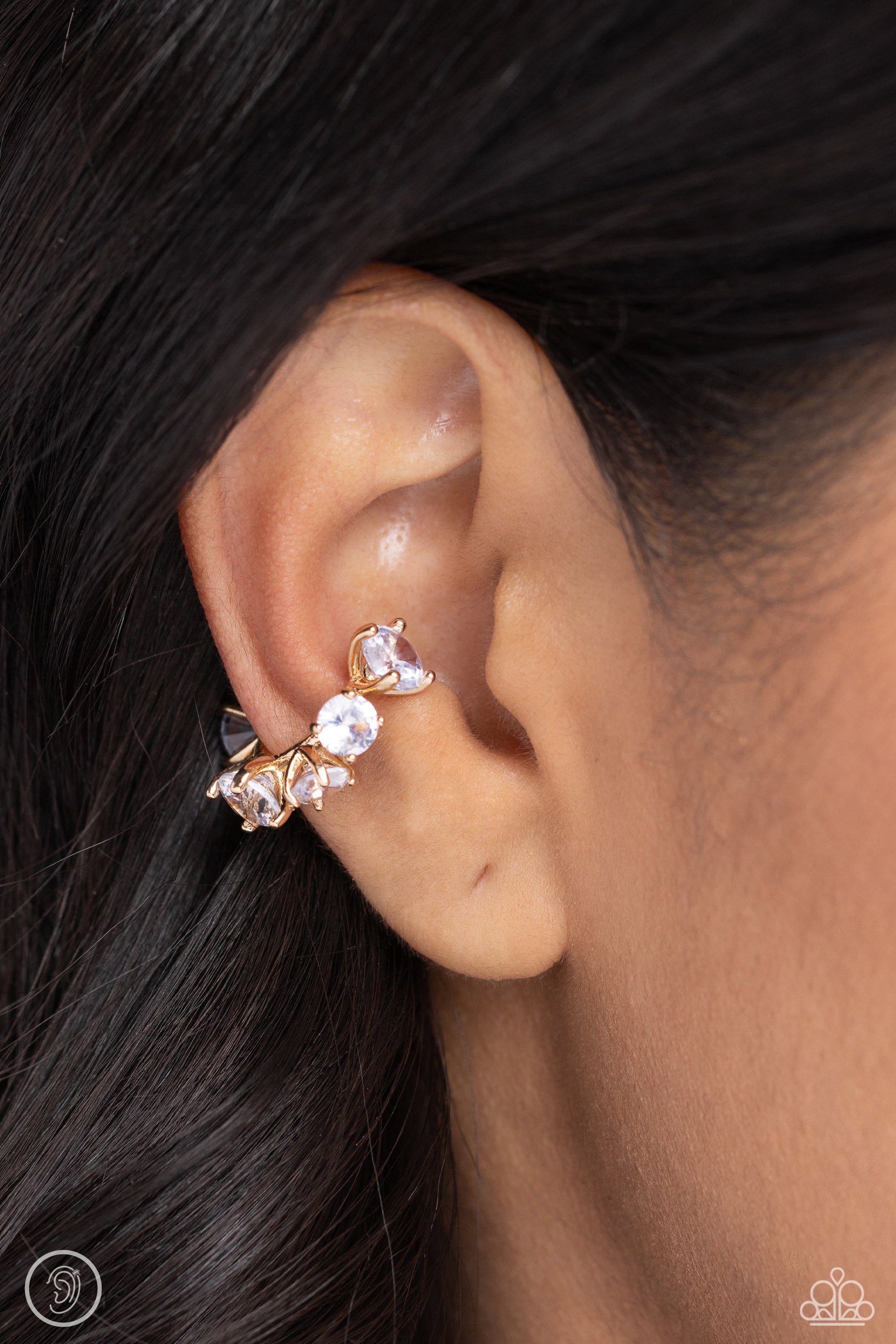 Breathtaking Blend Gold Earring Cuff - Paparazzi - Dare2bdazzlin N Jewelry