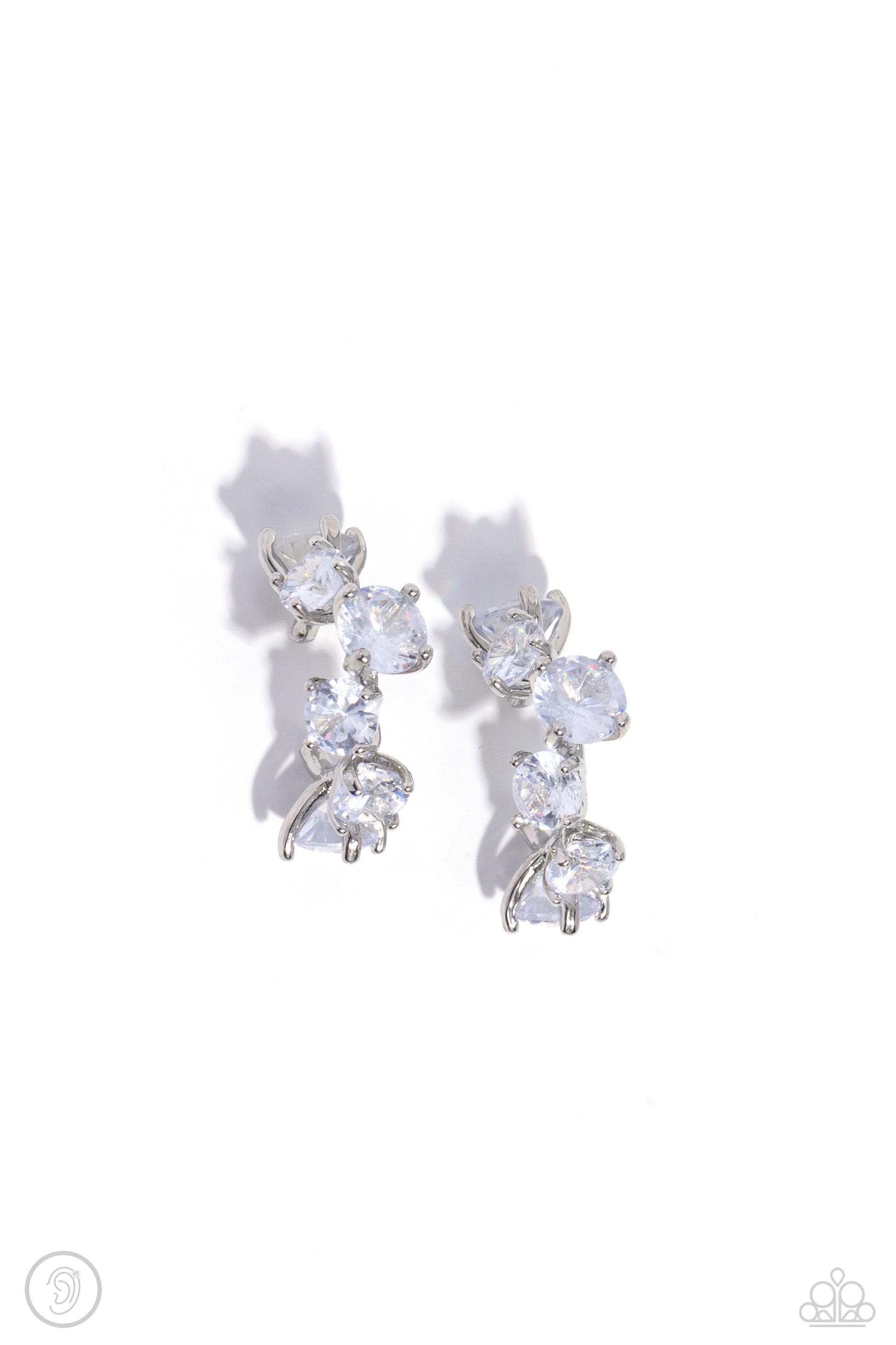 Breathtaking Blend White Earring Cuff - Paparazzi - Dare2bdazzlin N Jewelry