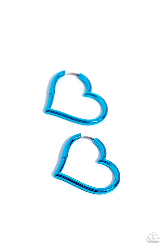 Loving Legend - Blue Hoops Hinge Earring - Paparazzi - Dare2bdazzlin N Jewelry