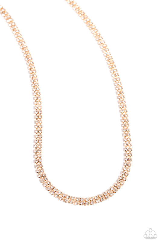 Dazzling Declaration - Gold Necklace - Paparazzi - Dare2bdazzlin N Jewelry
