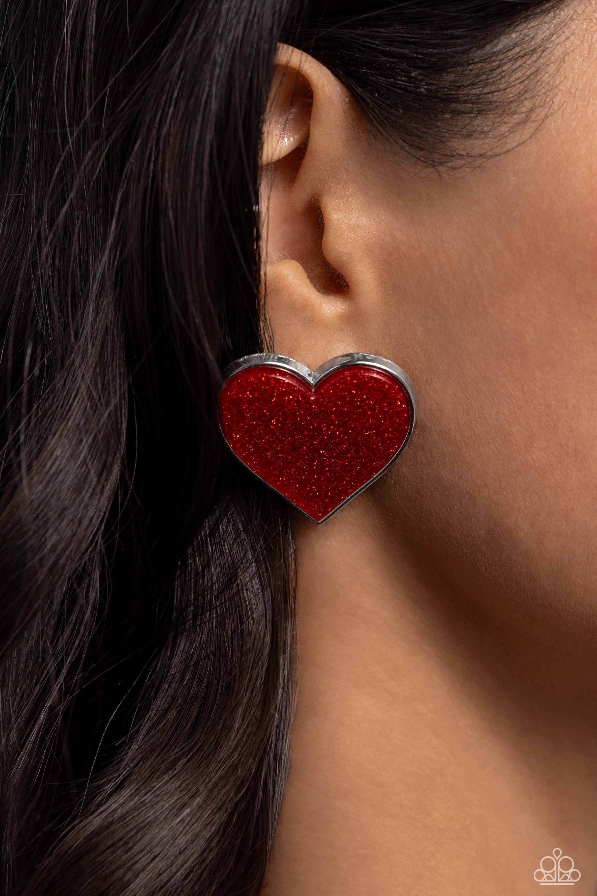 Glitter Gamble - Red Post Earring - Paparazzi - Dare2bdazzlin N Jewelry