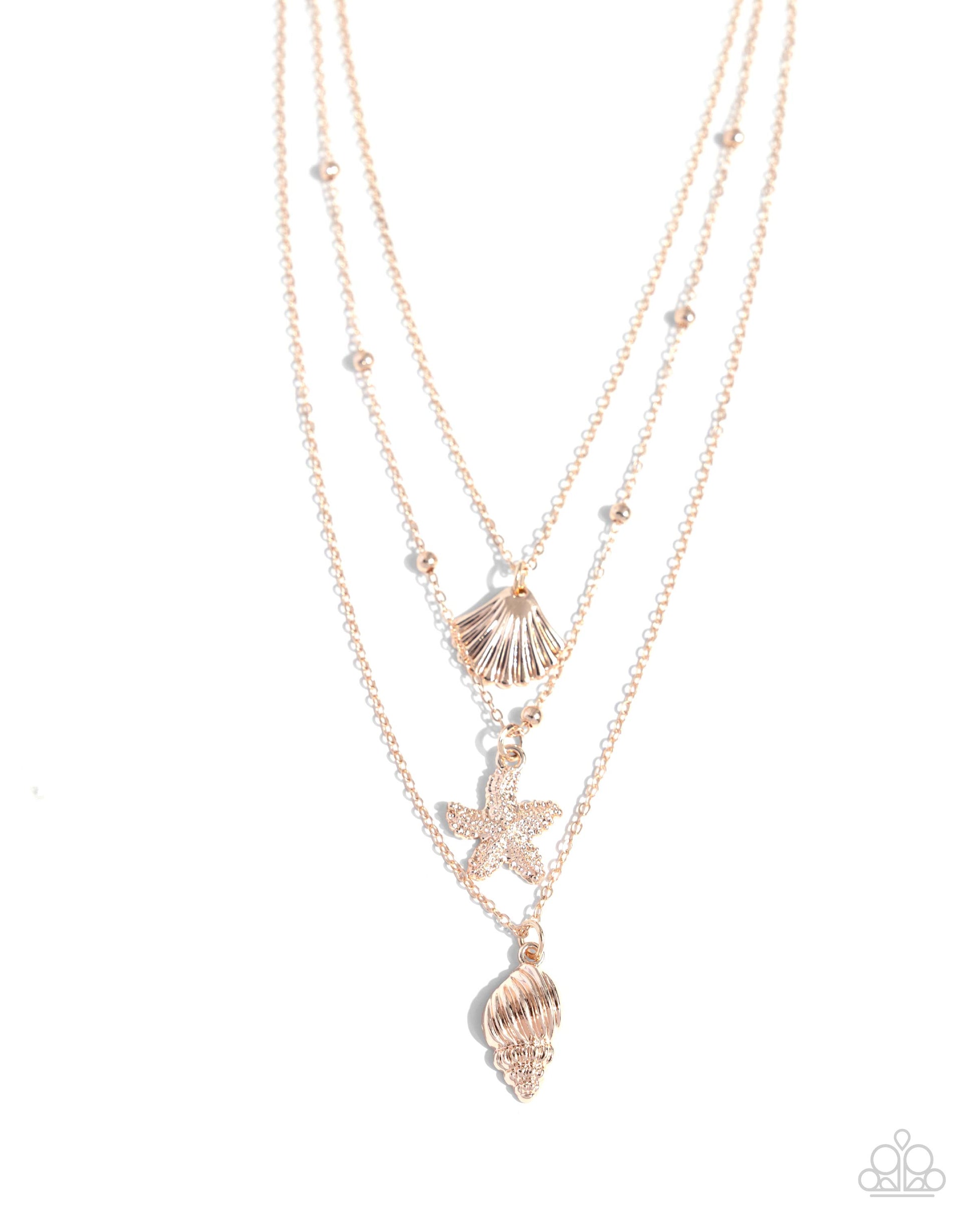 Seashell Sonata - Rose Gold Necklace - Paparazzi - Dare2bdazzlin N Jewelry