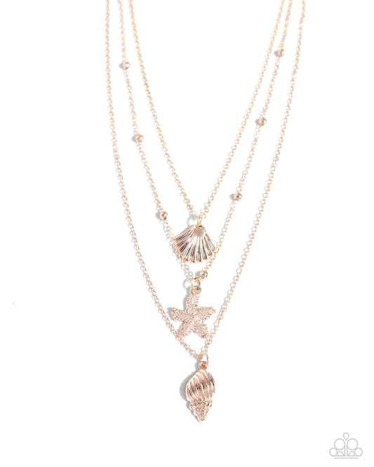 Seashell Sonata - Rose Gold Necklace - Paparazzi - Dare2bdazzlin N Jewelry