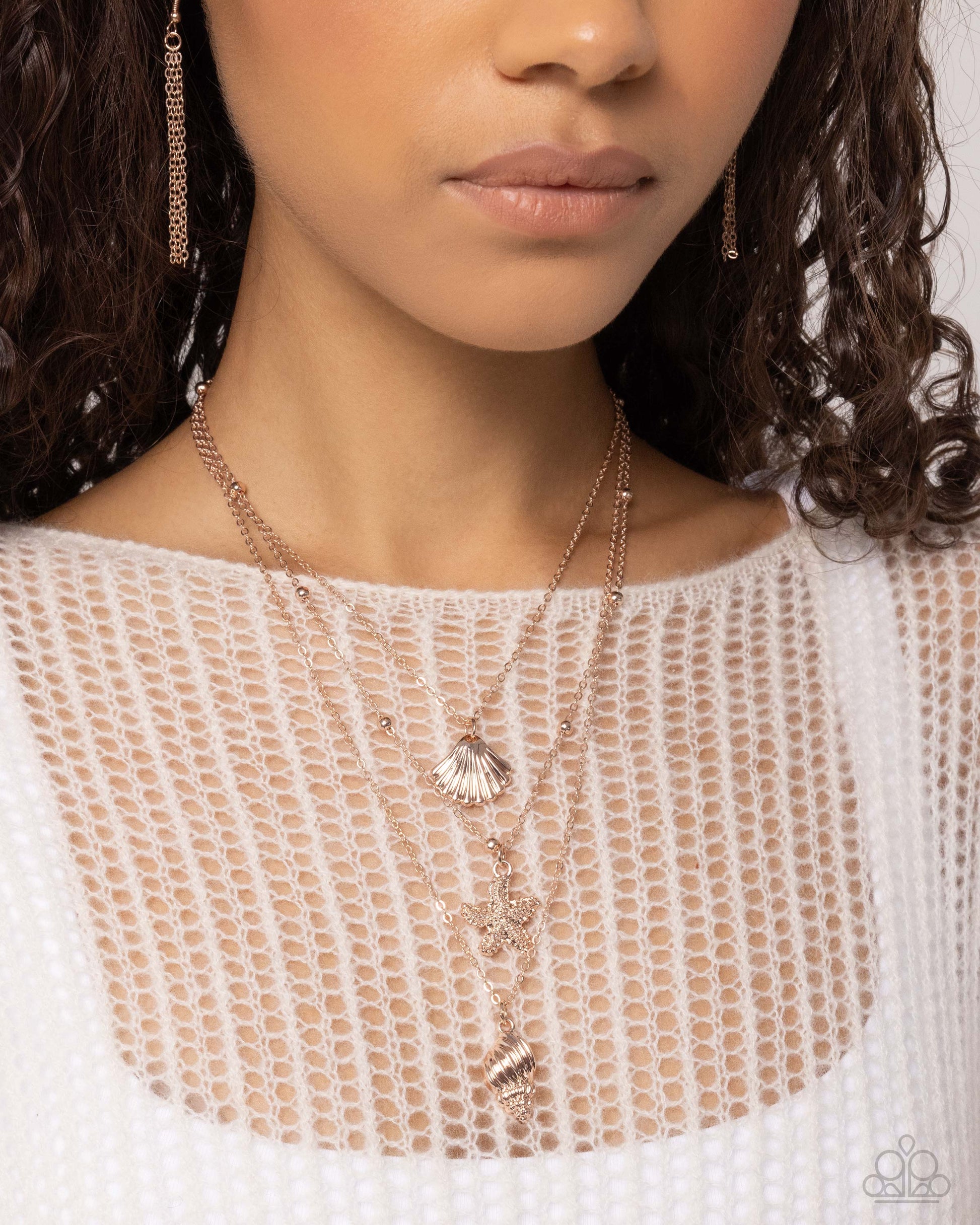 Seashell Sonata - Rose Gold Necklace - Paparazzi - Dare2bdazzlin N Jewelry