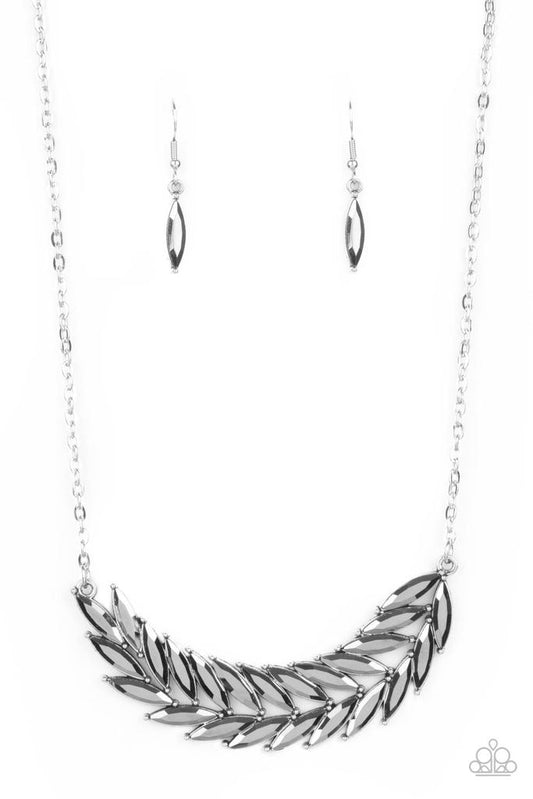 Flight of FANCINESS Silver Necklace - Paparazzi - Dare2bdazzlin N Jewelry