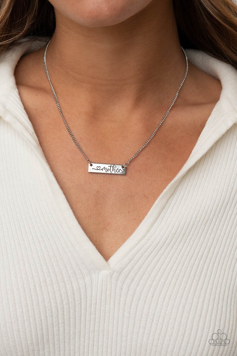Joy Of Motherhood Silver Necklace - Paparazzi - Dare2bdazzlin N Jewelry