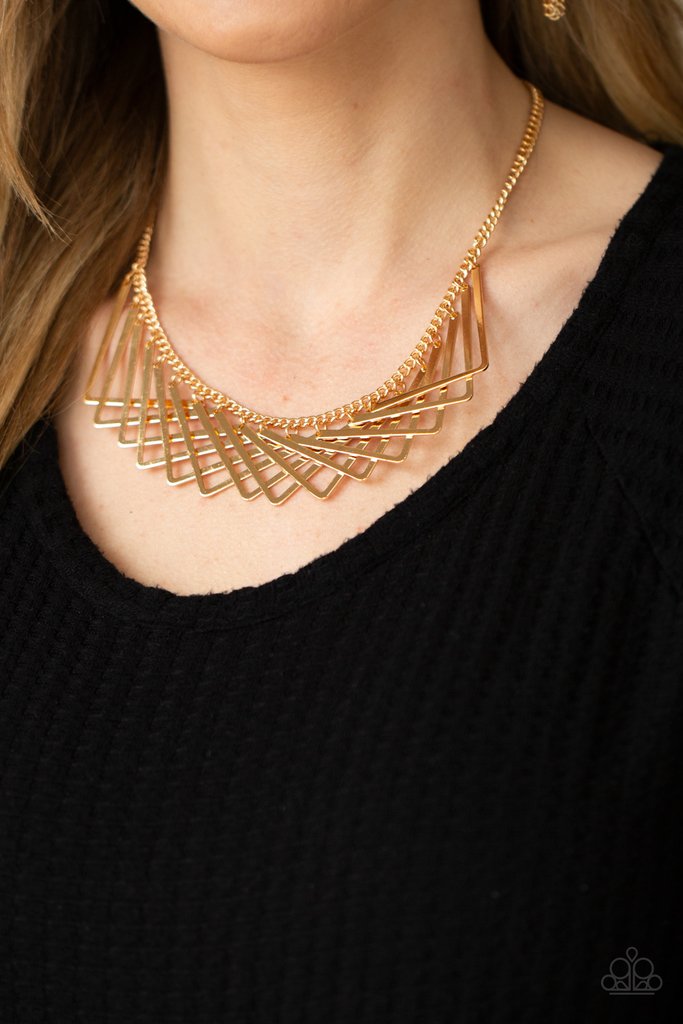 Metro Mirage Gold Necklace - Paparazzi - Dare2bdazzlin N Jewelry