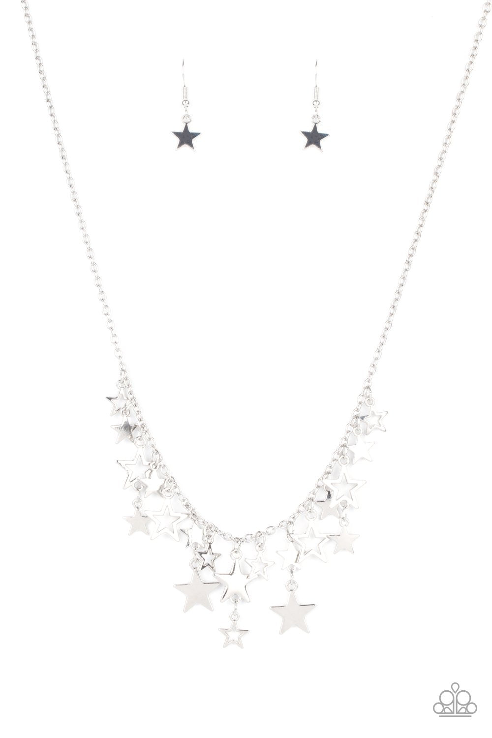 Stellar Stardom Silver Necklace - Paparazzi - Dare2bdazzlin N Jewelry
