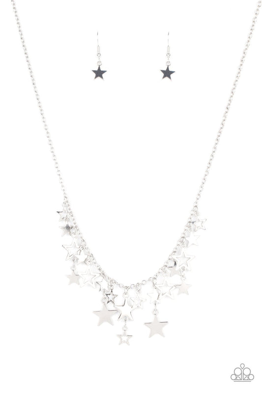 Stellar Stardom Silver Necklace - Paparazzi - Dare2bdazzlin N Jewelry