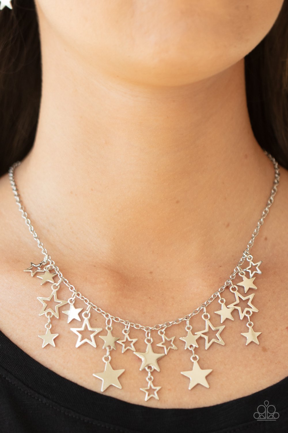 Stellar Stardom Silver Necklace - Paparazzi - Dare2bdazzlin N Jewelry