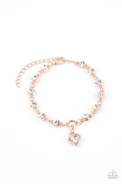 Sweet Sixteen Rose Gold Bracelet - Paparazzi - Dare2bdazzlin N Jewelry
