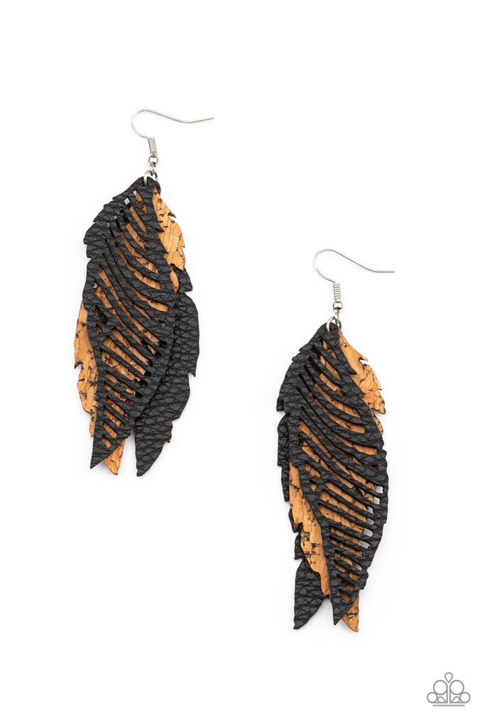 WINGING Off The Hook Black Earring - Paparazzi - Dare2bdazzlin N Jewelry