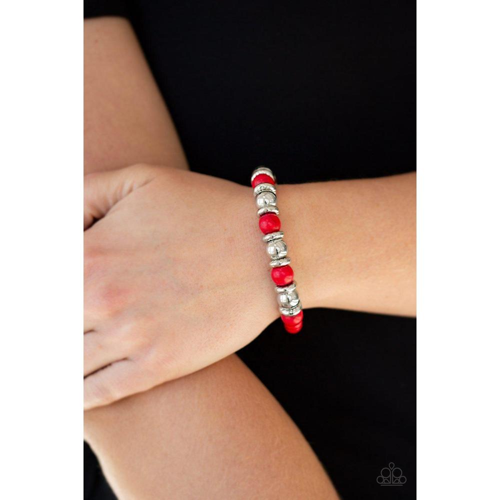 Across The Mesa - Red Bracelet - Paparazzi - Dare2bdazzlin N Jewelry