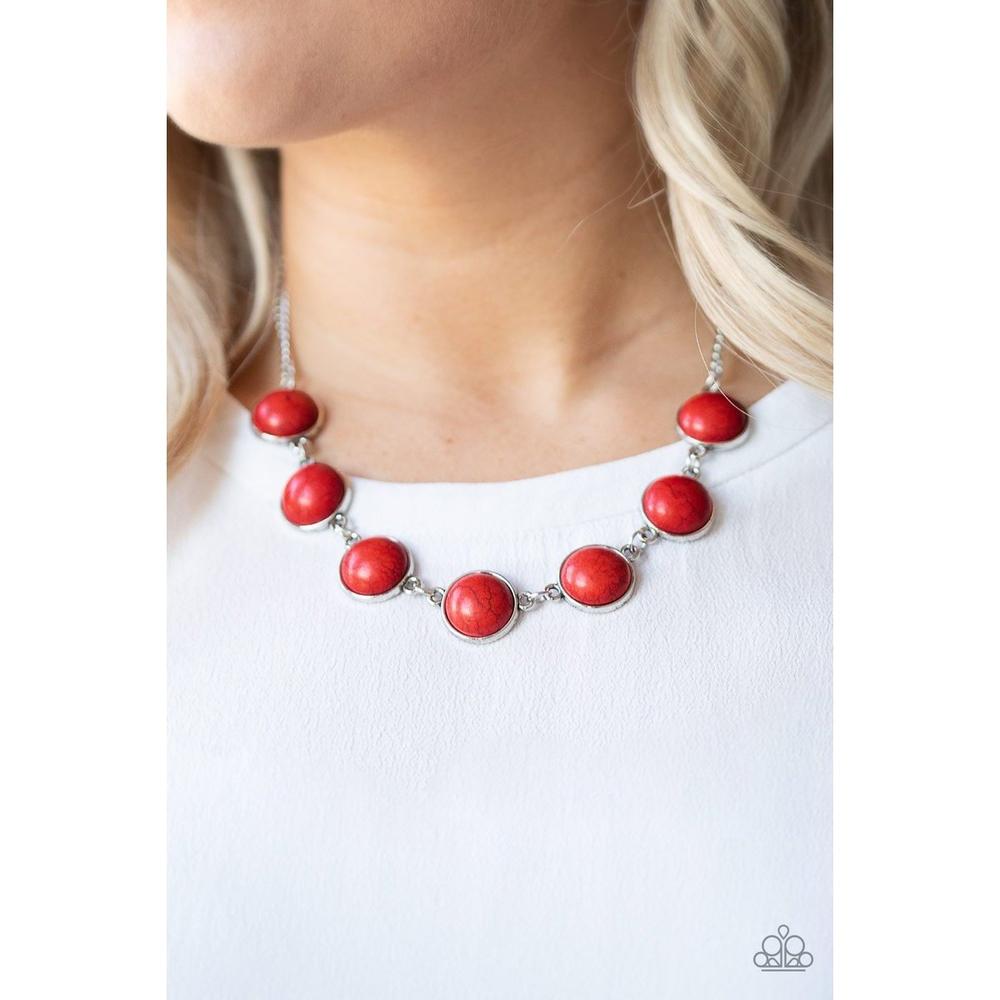 Adobe Attitude Red Necklace - Paparazzi - Dare2bdazzlin N Jewelry