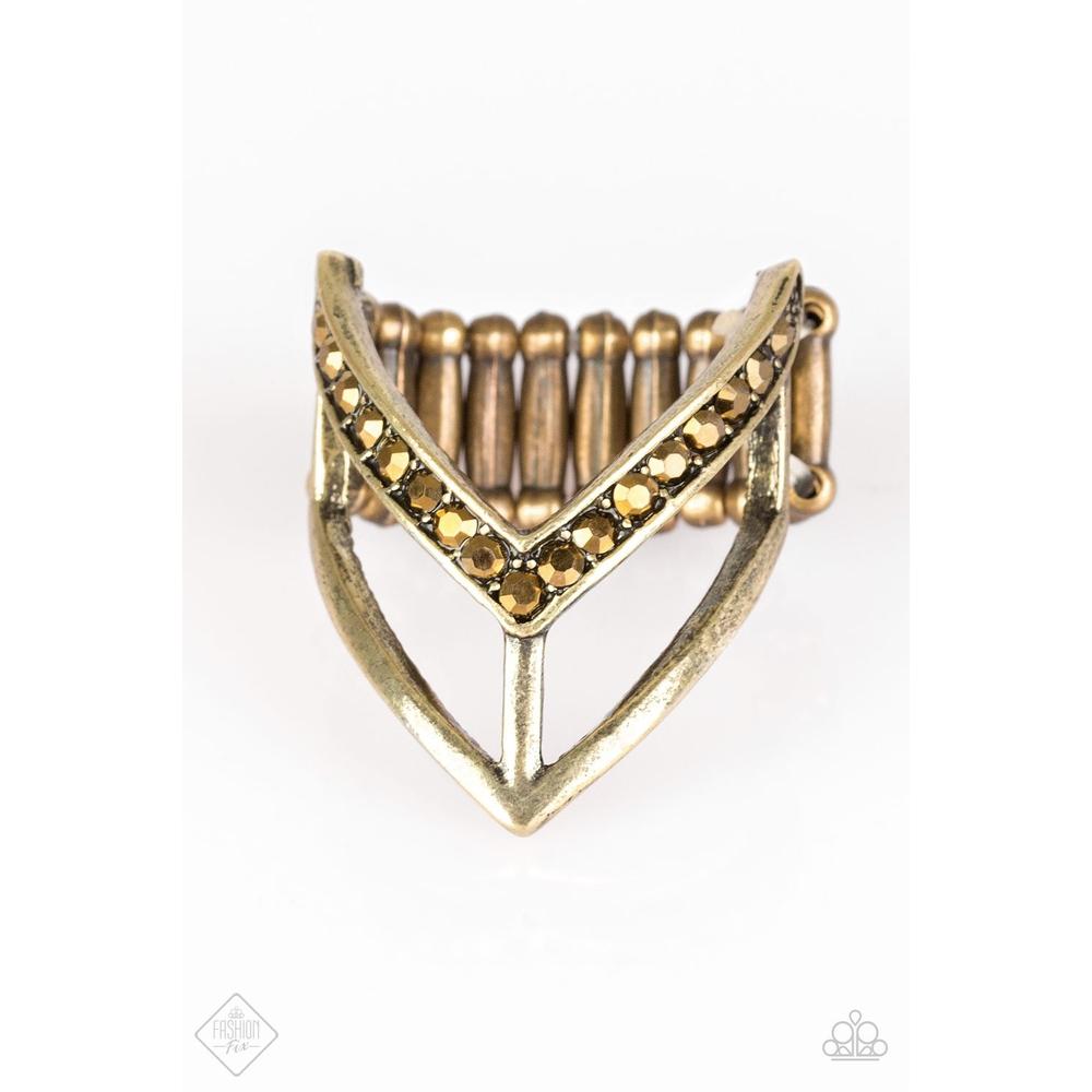 Ahead of the Pack Brass Ring - Paparazzi - Dare2bdazzlin N Jewelry