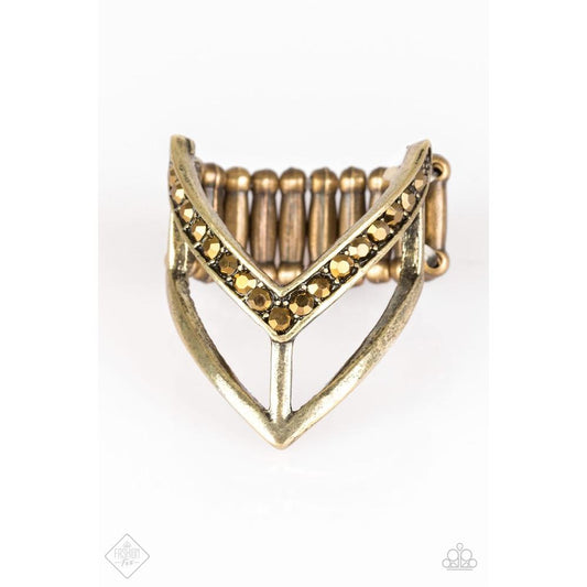 Ahead of the Pack Brass Ring - Paparazzi - Dare2bdazzlin N Jewelry