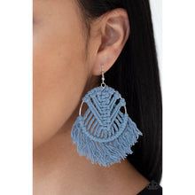Load image into Gallery viewer, All About MACRAME- Blue Earrings - Paparazzi - Dare2bdazzlin N Jewelry
