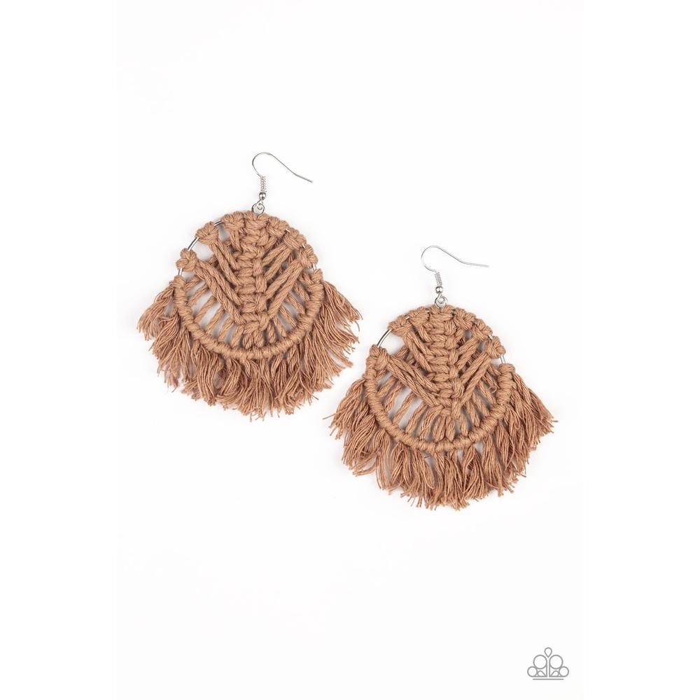 All About MACRAME - Brown Earrings - Paparazzi - Dare2bdazzlin N Jewelry