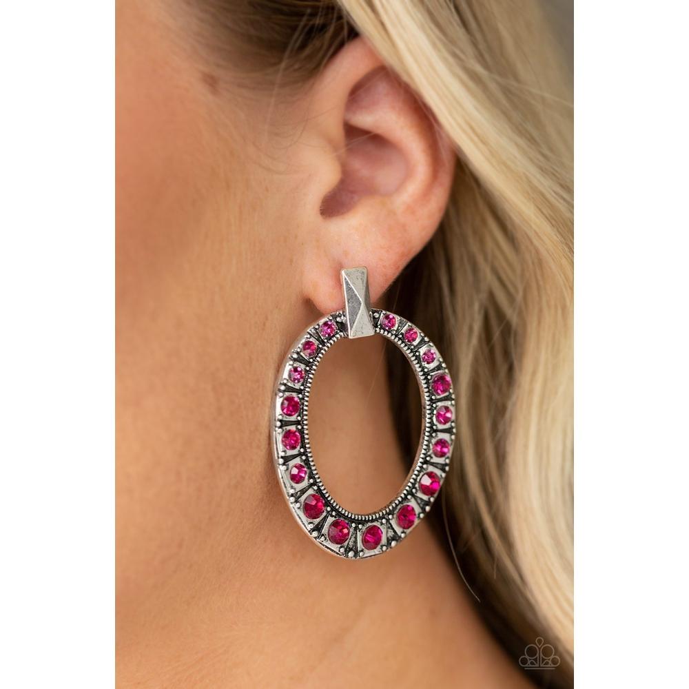 All For GLOW - Pink Earrings - Paparazzi - Dare2bdazzlin N Jewelry