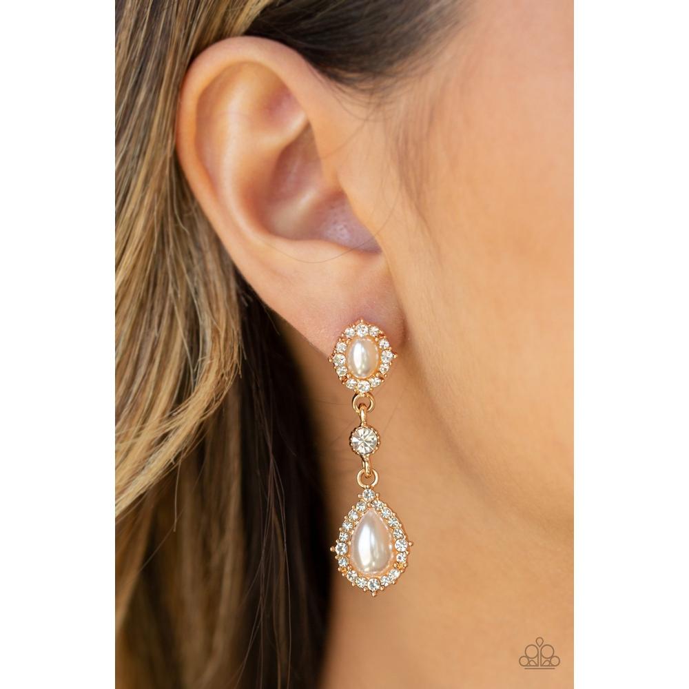 All Glowing Gold Earrings - Paparazzi - Dare2bdazzlin N Jewelry