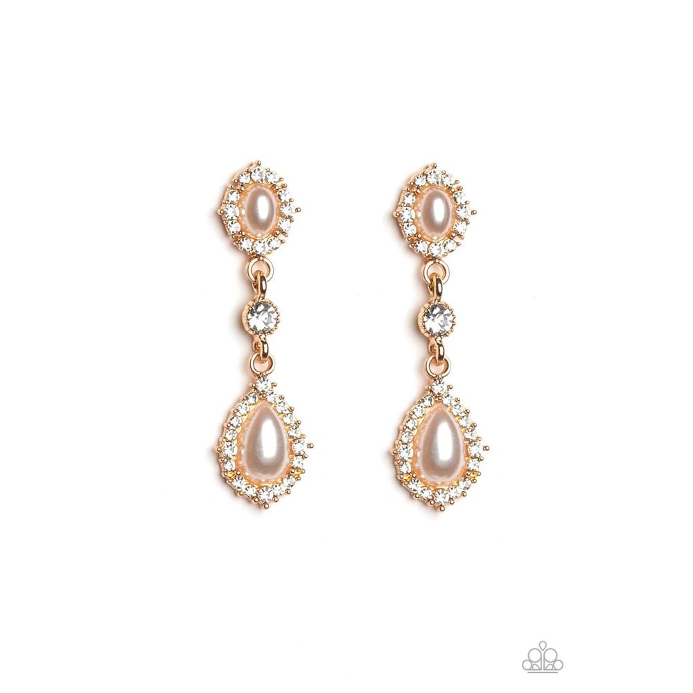 All Glowing Gold Earrings - Paparazzi - Dare2bdazzlin N Jewelry