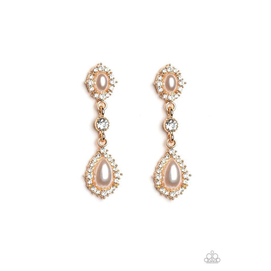 All Glowing Gold Earrings - Paparazzi - Dare2bdazzlin N Jewelry