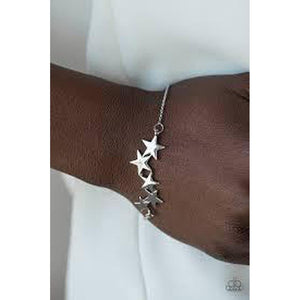All Star Shimmer Silver Bracelet - Paparazzi - Dare2bdazzlin N Jewelry