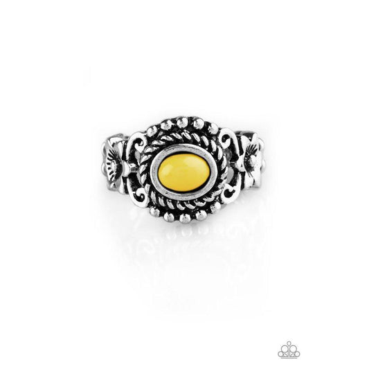 All Summer Long - Yellow Ring - Paparazzi - Dare2bdazzlin N Jewelry