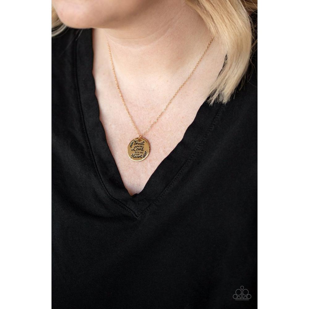 All You Need Is Trust Gold Necklace - Paparazzi - Dare2bdazzlin N Jewelry
