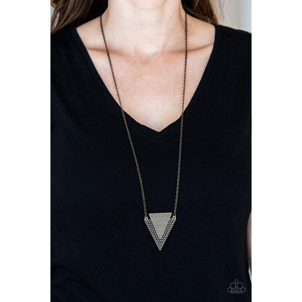 Ancient Arrow Brass Necklace - Paparazzi - Dare2bdazzlin N Jewelry