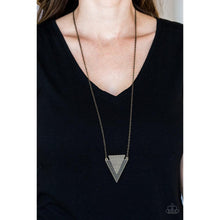 Load image into Gallery viewer, Ancient Arrow Brass Necklace - Paparazzi - Dare2bdazzlin N Jewelry
