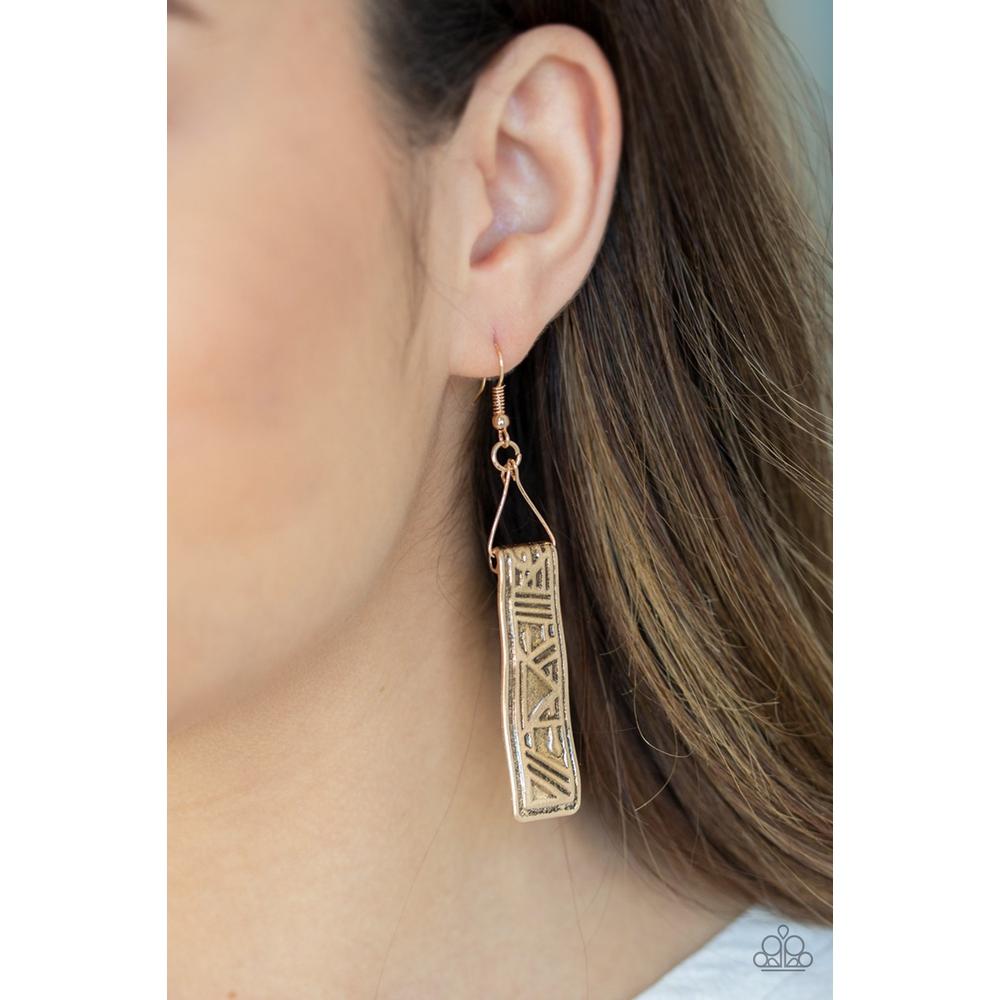 Ancient Artifacts Gold Earrings - Paparazzi - Dare2bdazzlin N Jewelry