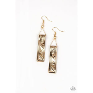 Ancient Artifacts Gold Earrings - Paparazzi - Dare2bdazzlin N Jewelry