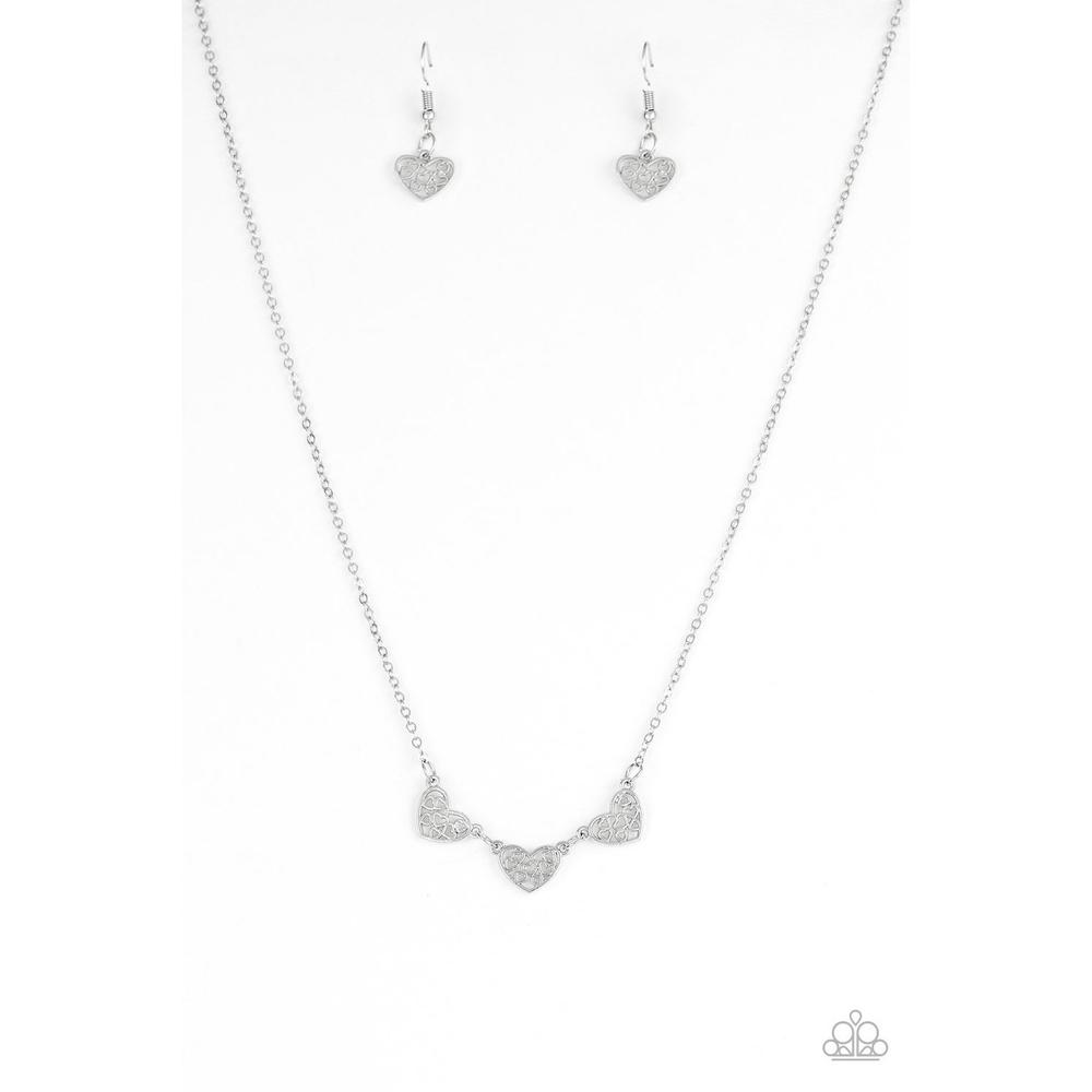 Another Love Story - Silver Necklace - Paparazzi - Dare2bdazzlin N Jewelry