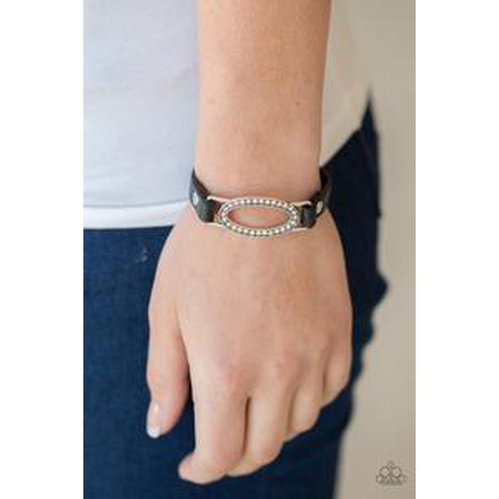 Another Round of Rhinestones Black Bracelet - Paparazzi - Dare2bdazzlin N Jewelry