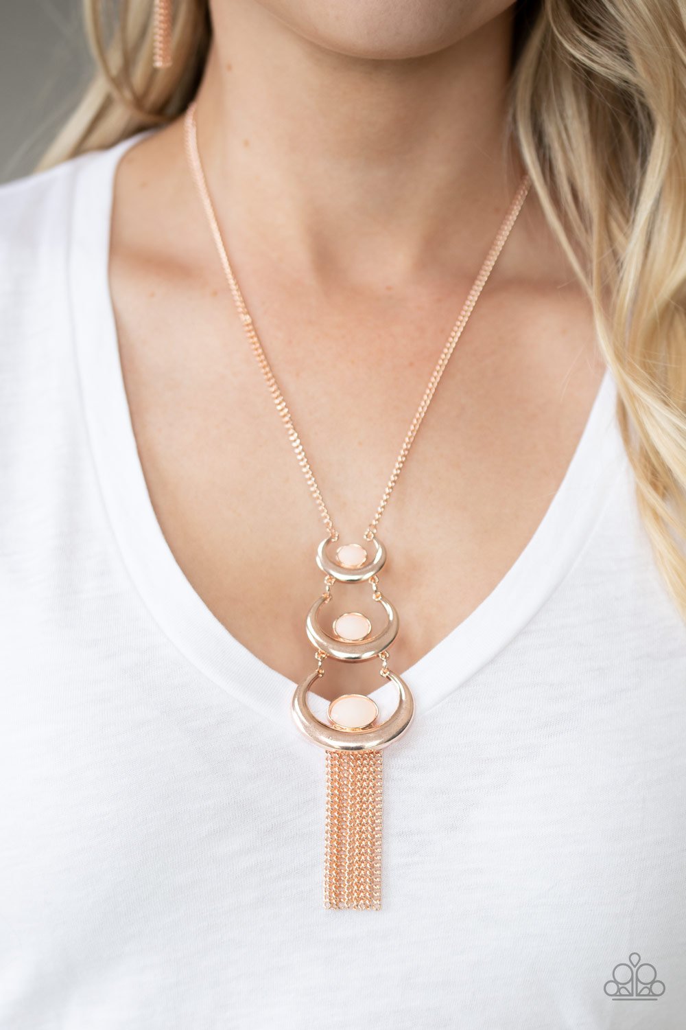 As MOON As I Can - Rose Gold Necklace - Paparazzi - Dare2bdazzlin N Jewelry