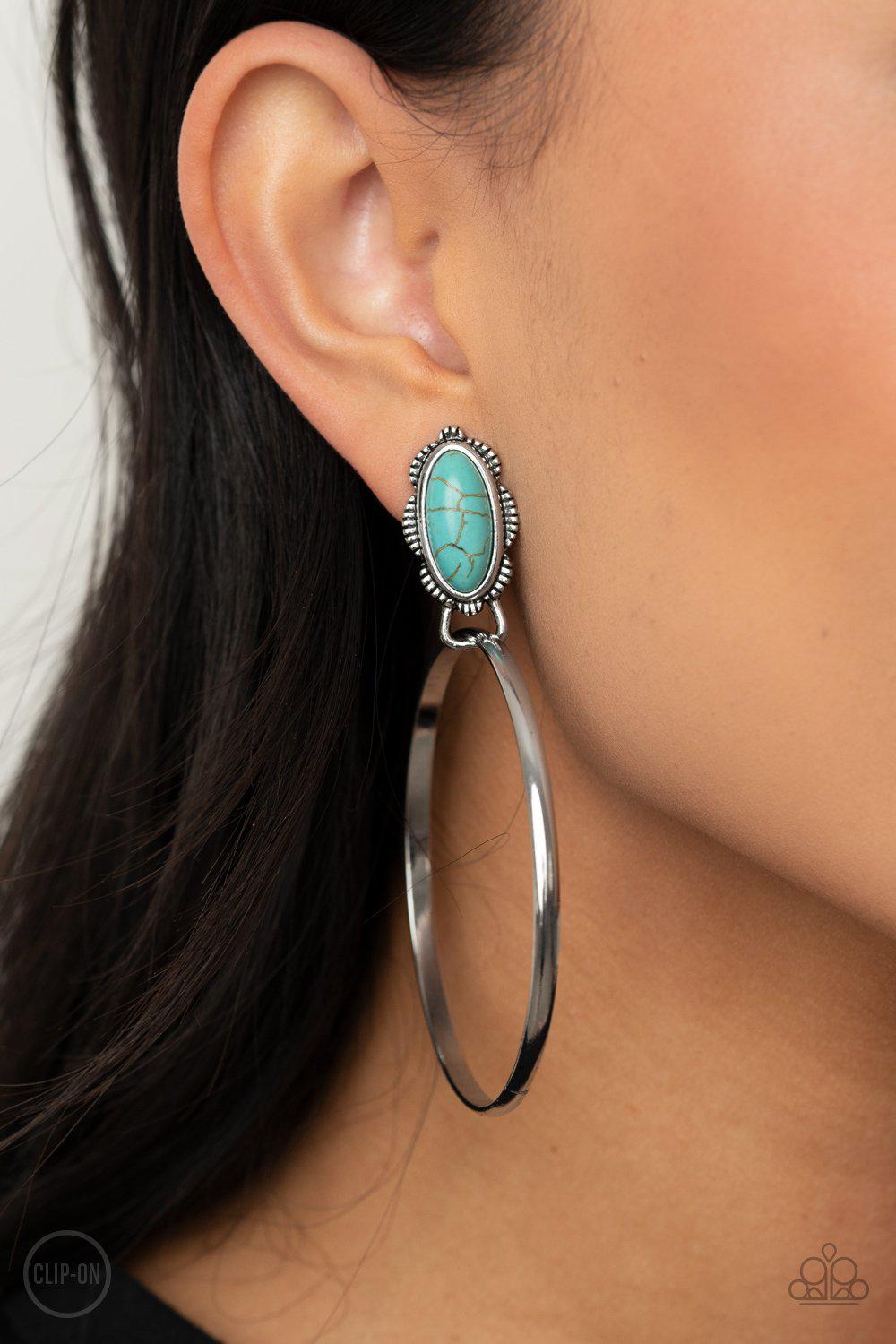 At Long LASSO Blue Earring - Paparazzi - Dare2bdazzlin N Jewelry