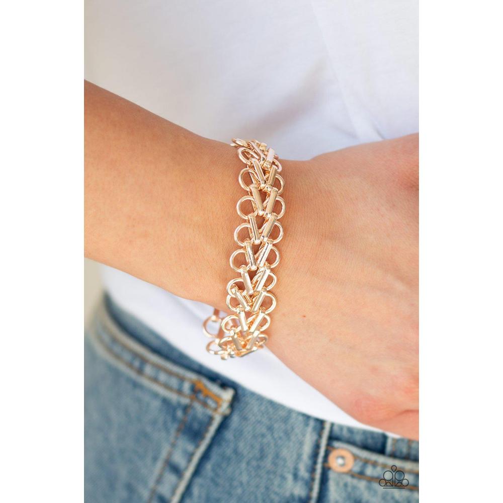 Atlanta Attitude - Rose Gold Bracelet - Paparazzi - Dare2bdazzlin N Jewelry