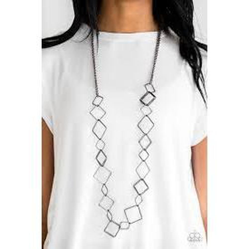 Backed Into A Corner Black Necklace - Paparazzi - Dare2bdazzlin N Jewelry