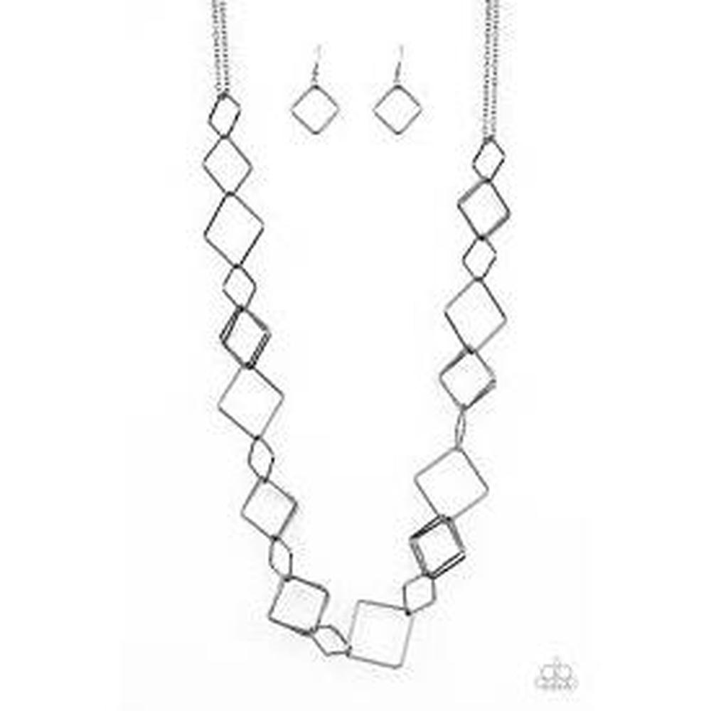 Backed Into A Corner Black Necklace - Paparazzi - Dare2bdazzlin N Jewelry