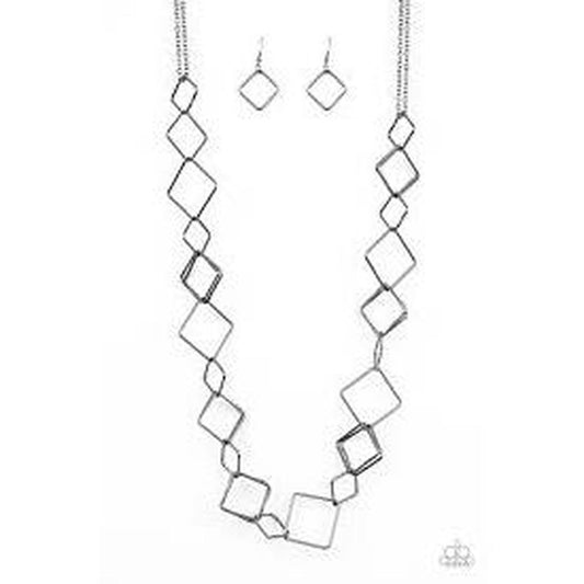 Backed Into A Corner Black Necklace - Paparazzi - Dare2bdazzlin N Jewelry
