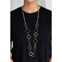 Load image into Gallery viewer, Backed Into A Corner - Gold Necklace - Paparazzi - Dare2bdazzlin N Jewelry
