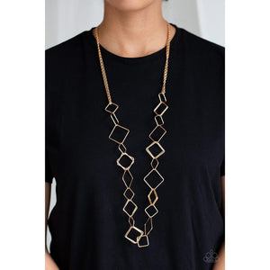 Backed Into A Corner - Gold Necklace - Paparazzi - Dare2bdazzlin N Jewelry