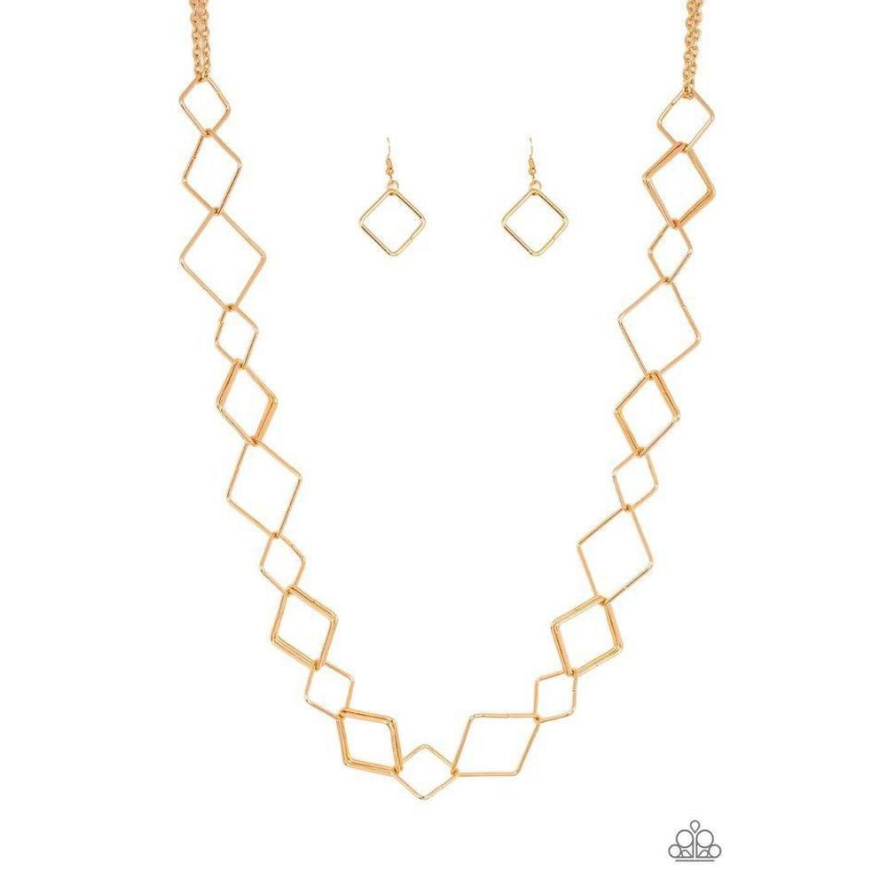 Backed Into A Corner - Gold Necklace - Paparazzi - Dare2bdazzlin N Jewelry