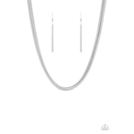 Backstage Bravado Silver Necklace - Paparazzi - Dare2bdazzlin N Jewelry