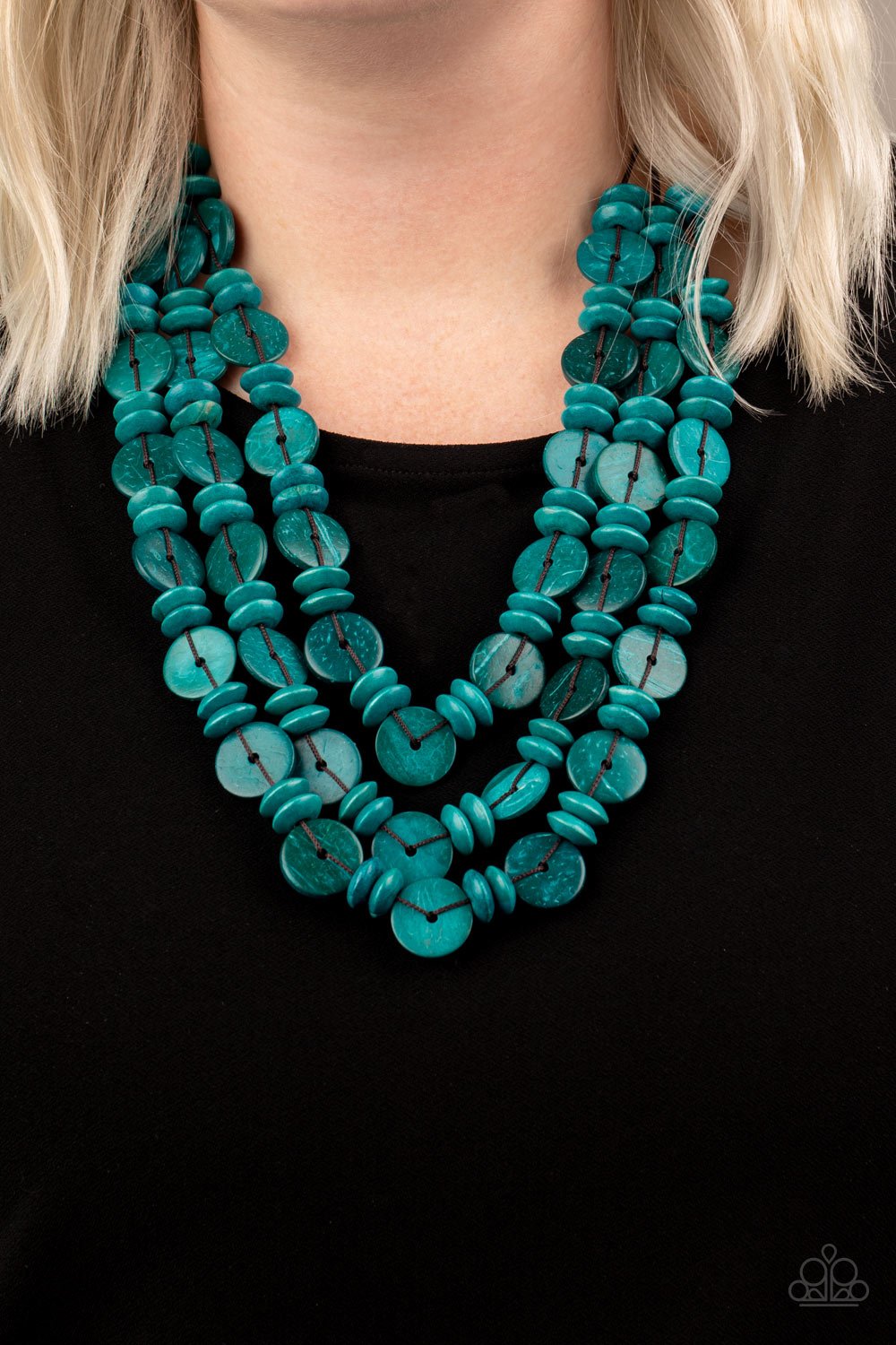 Barbados Bopper - Blue Necklace - Paparazzi - Dare2bdazzlin N Jewelry